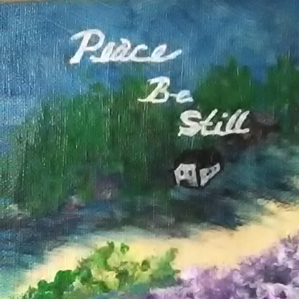 Hand painted in Acrylic paint with the words